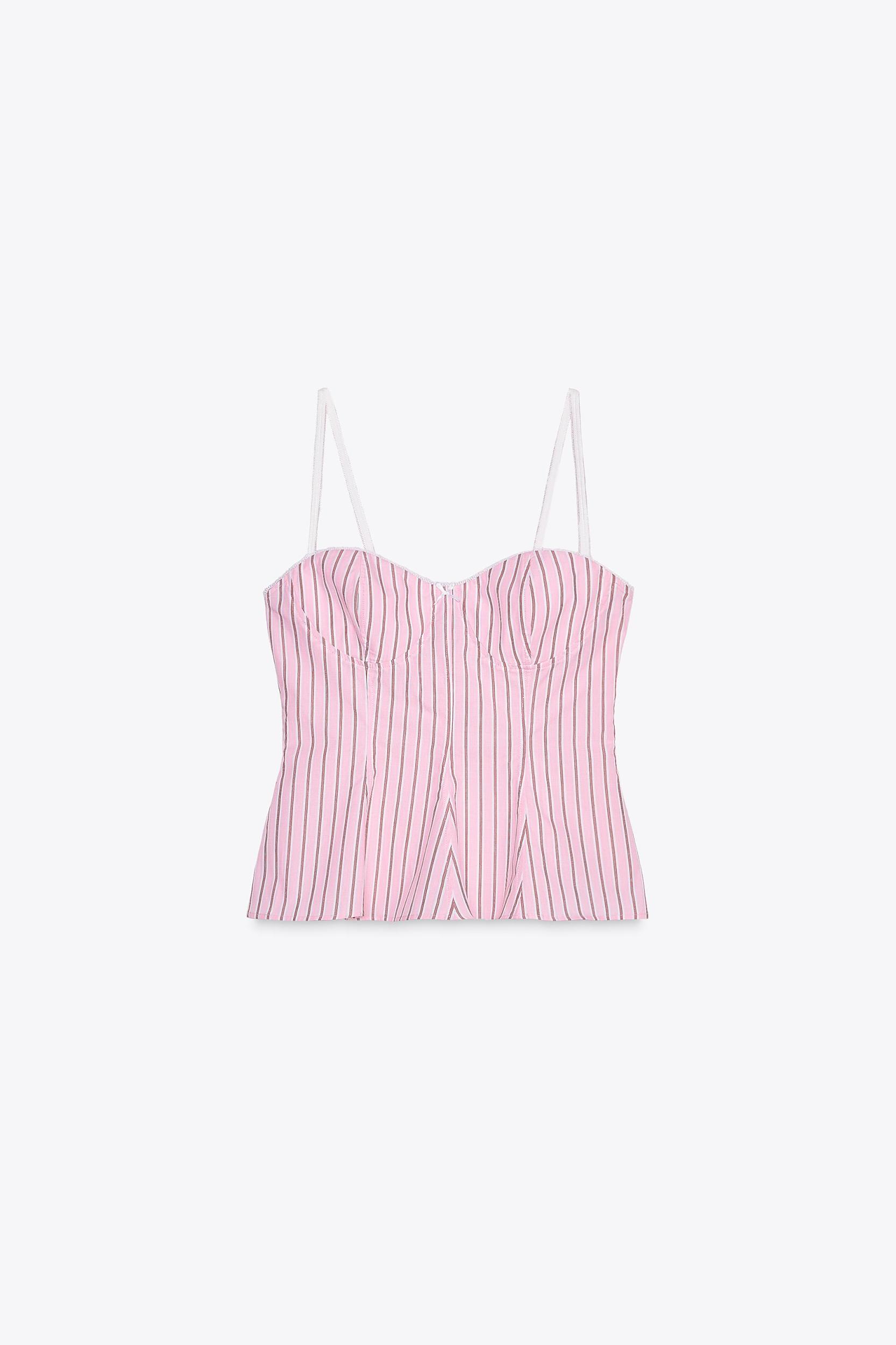 STRIPED CROP POPLIN SHIRT Product Image