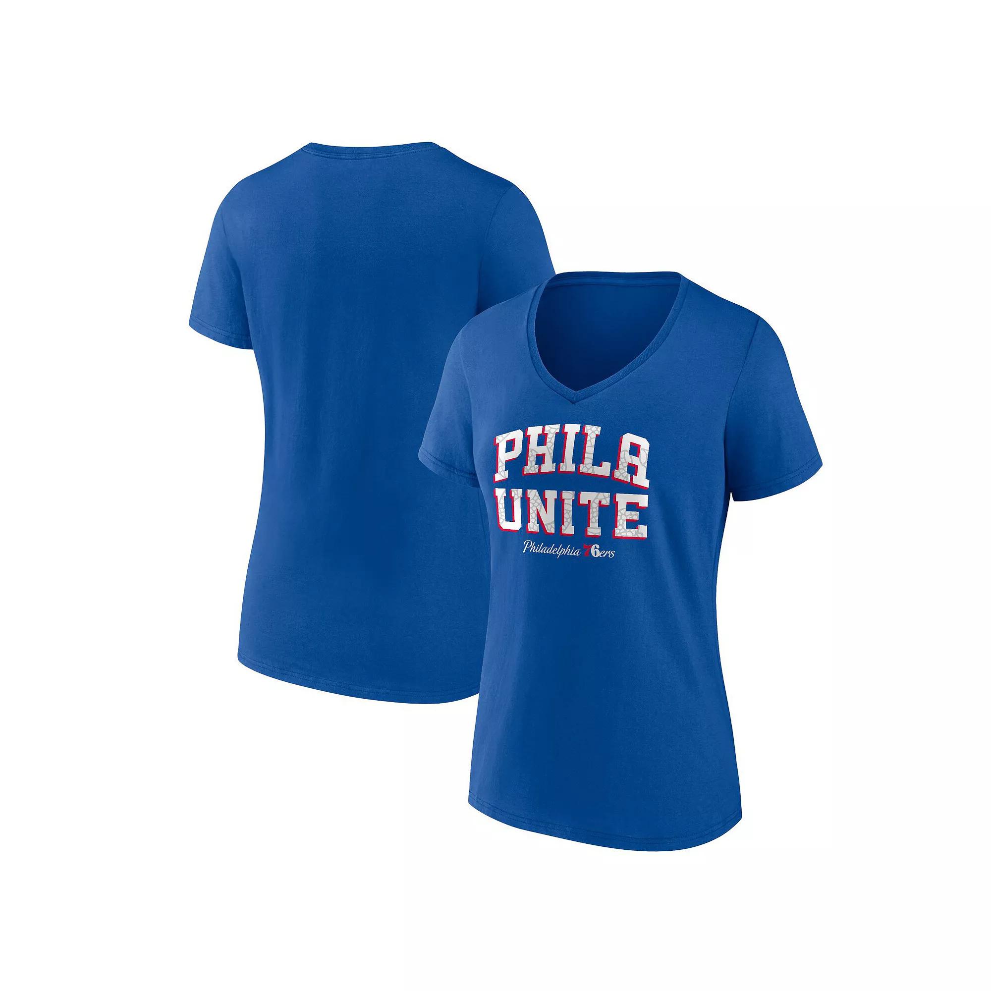 Women's Fanatics Branded Royal Philadelphia 76ers Hometown Collection T-Shirt, Size: Small, 76r Blue Product Image