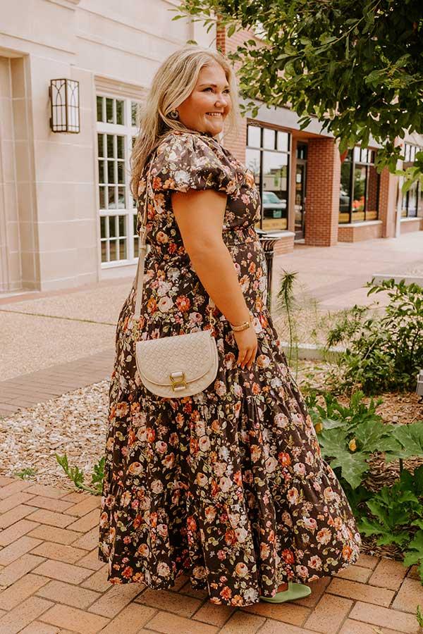 Falling For You Floral Maxi Dress Curves Product Image