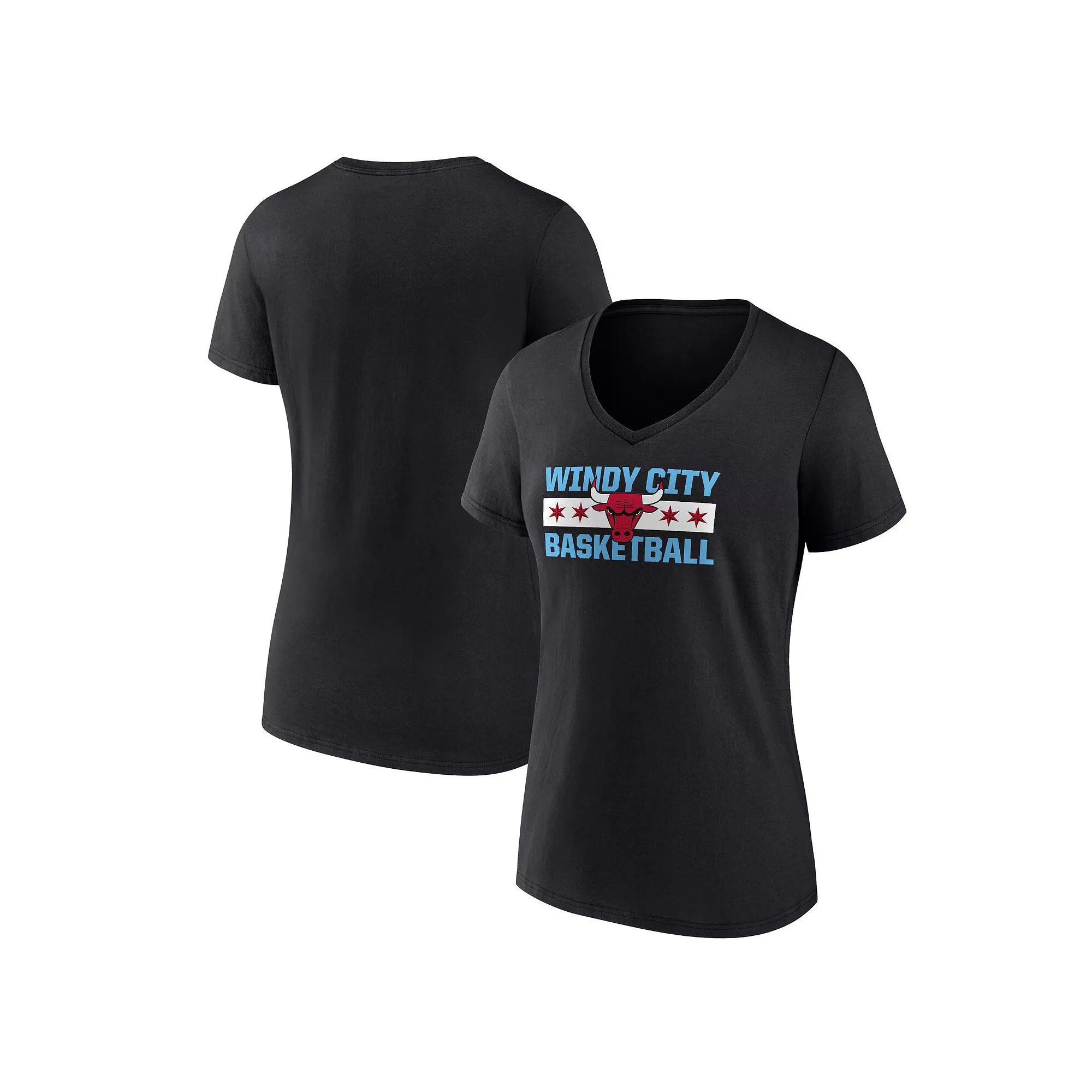 Women's Fanatics Branded Black Chicago Bulls Hometown Collection T-Shirt, Size: Small Product Image