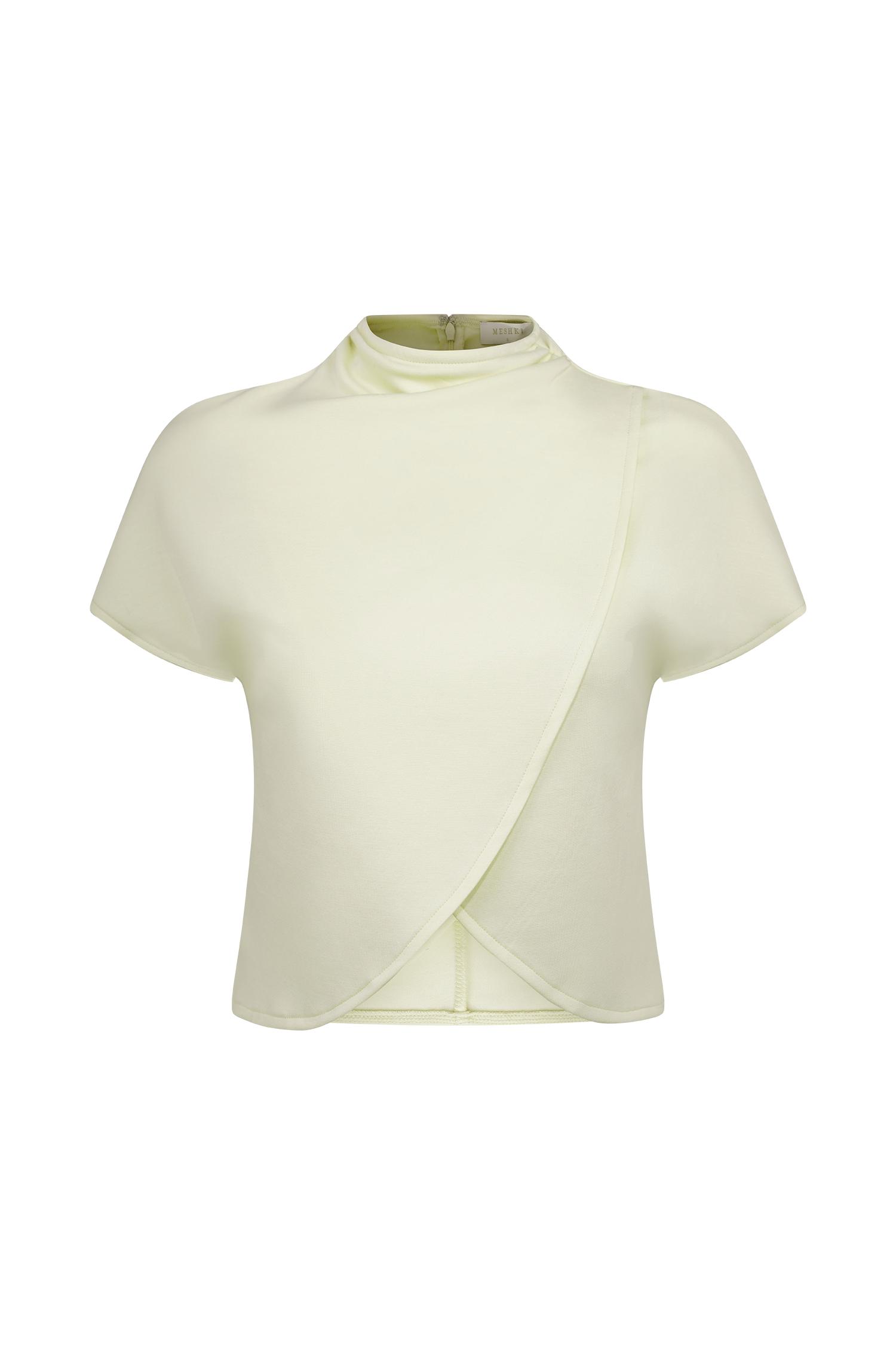 Eris High Neck Scuba Jersey Top - Ivory Product Image