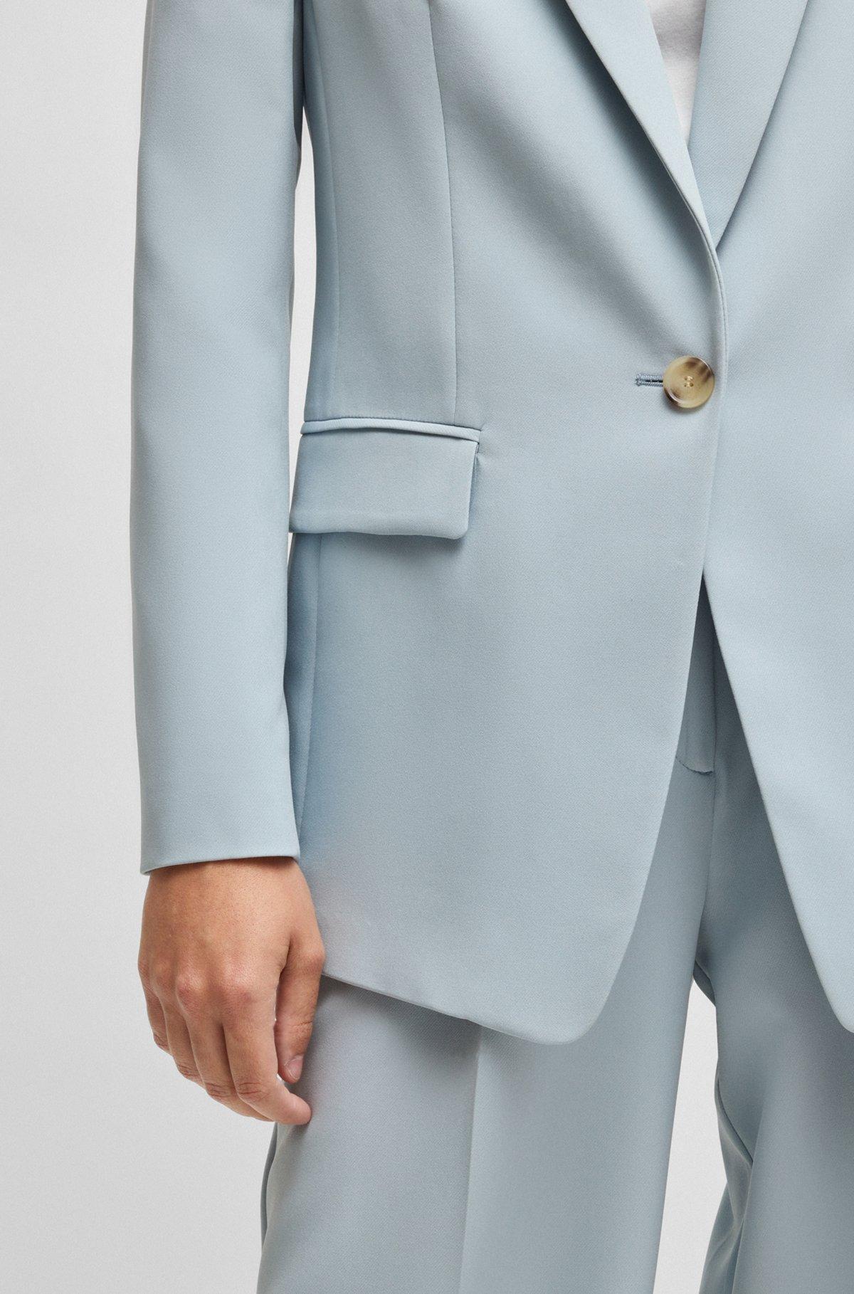 BOSS - Fitted blazer in stretch fabric - Blue Product Image