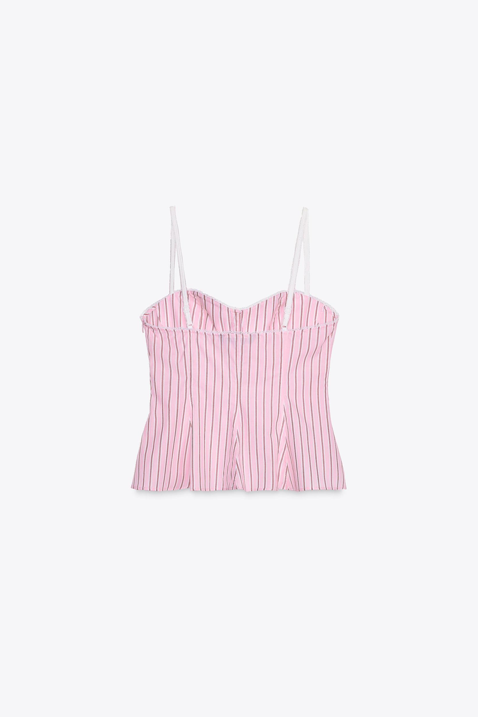 STRIPED CROP POPLIN SHIRT Product Image