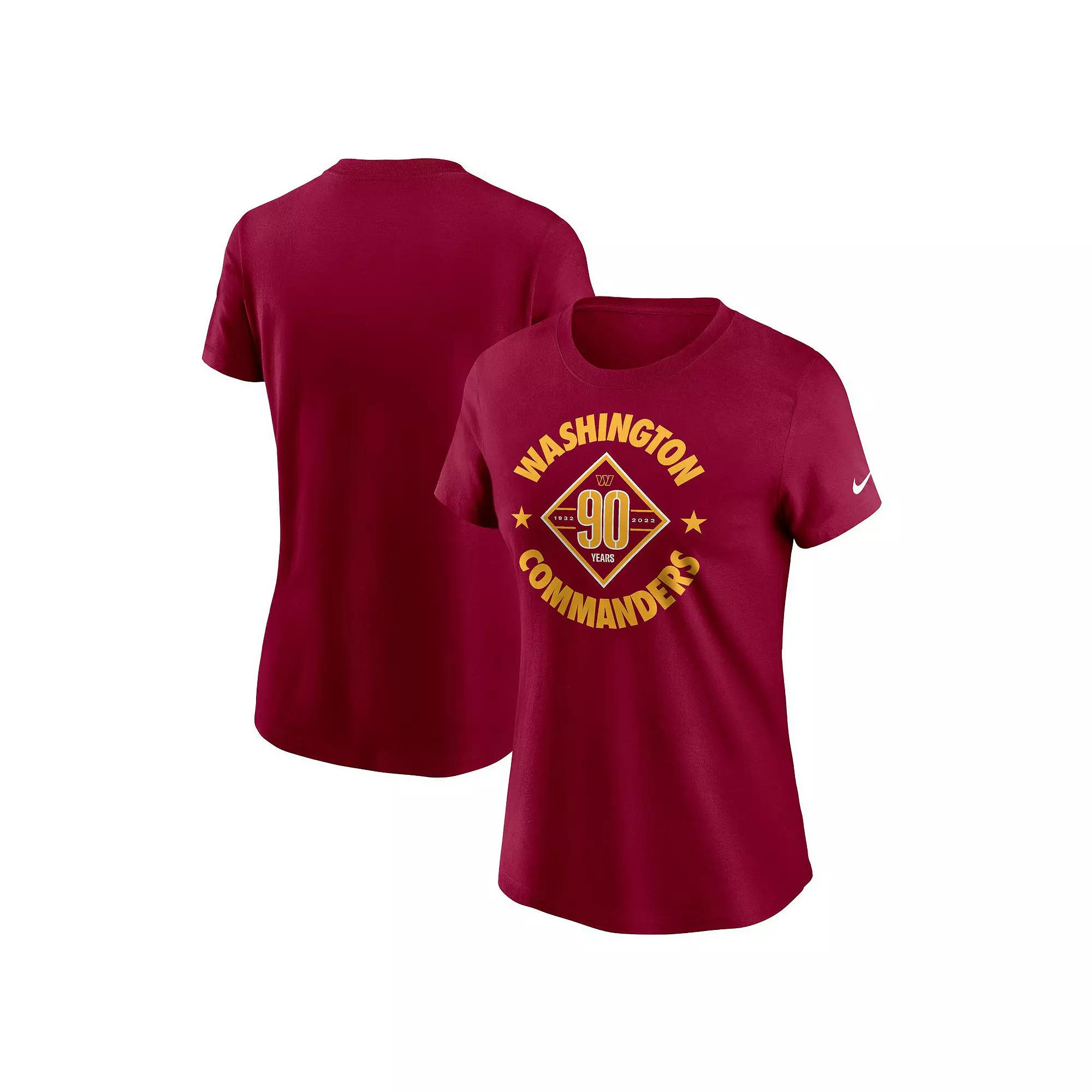 Women's Nike Burgundy Washington Commanders 90th Anniversary T-Shirt,  Product Image