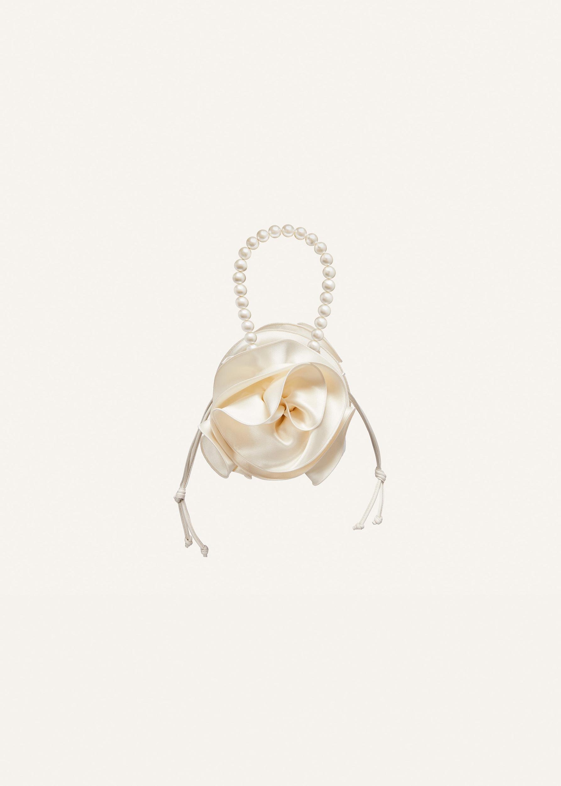 Pearl Magda bag in cream satin Product Image