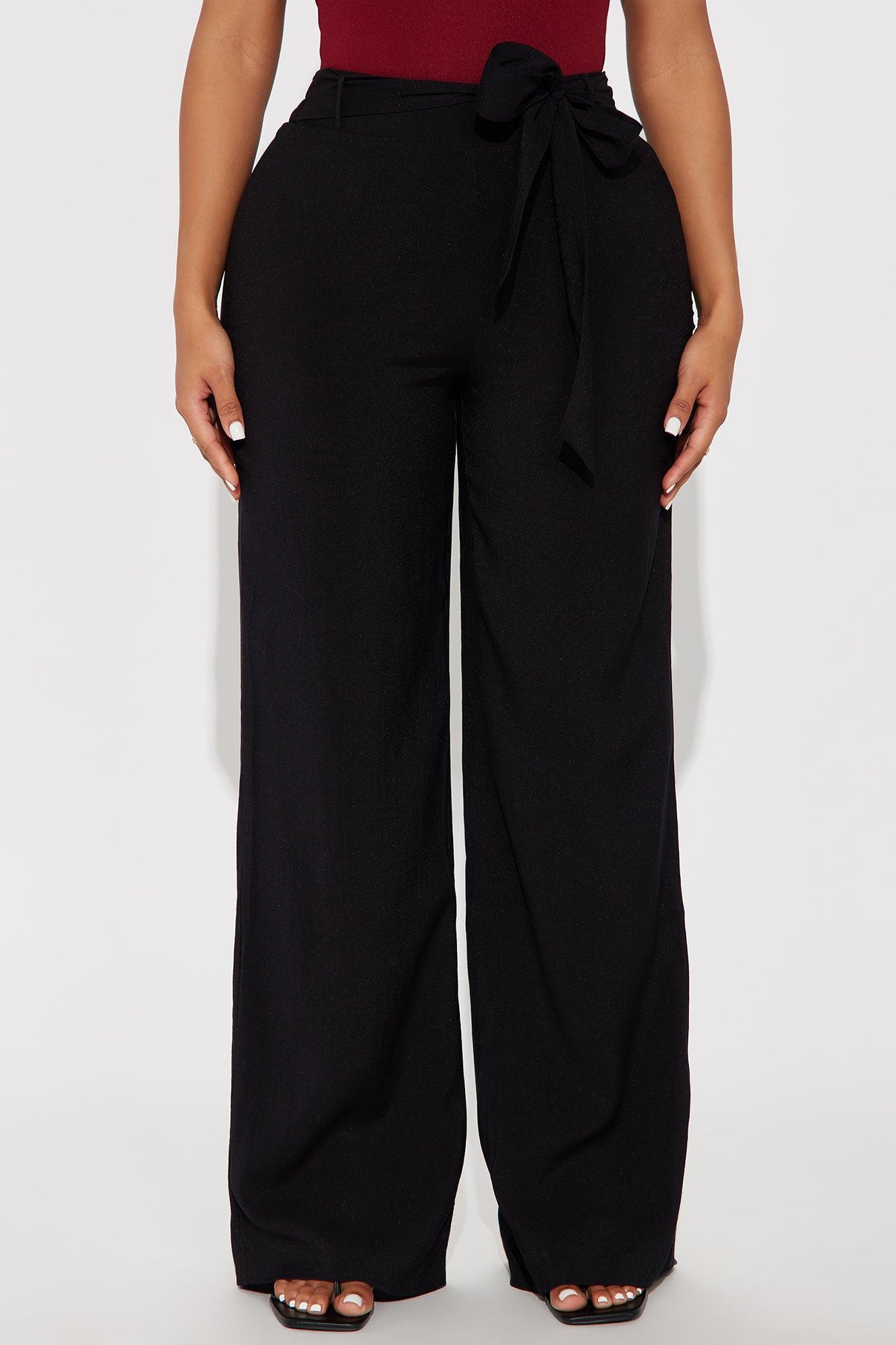 Chantel Tie Waist Pant - Black Product Image