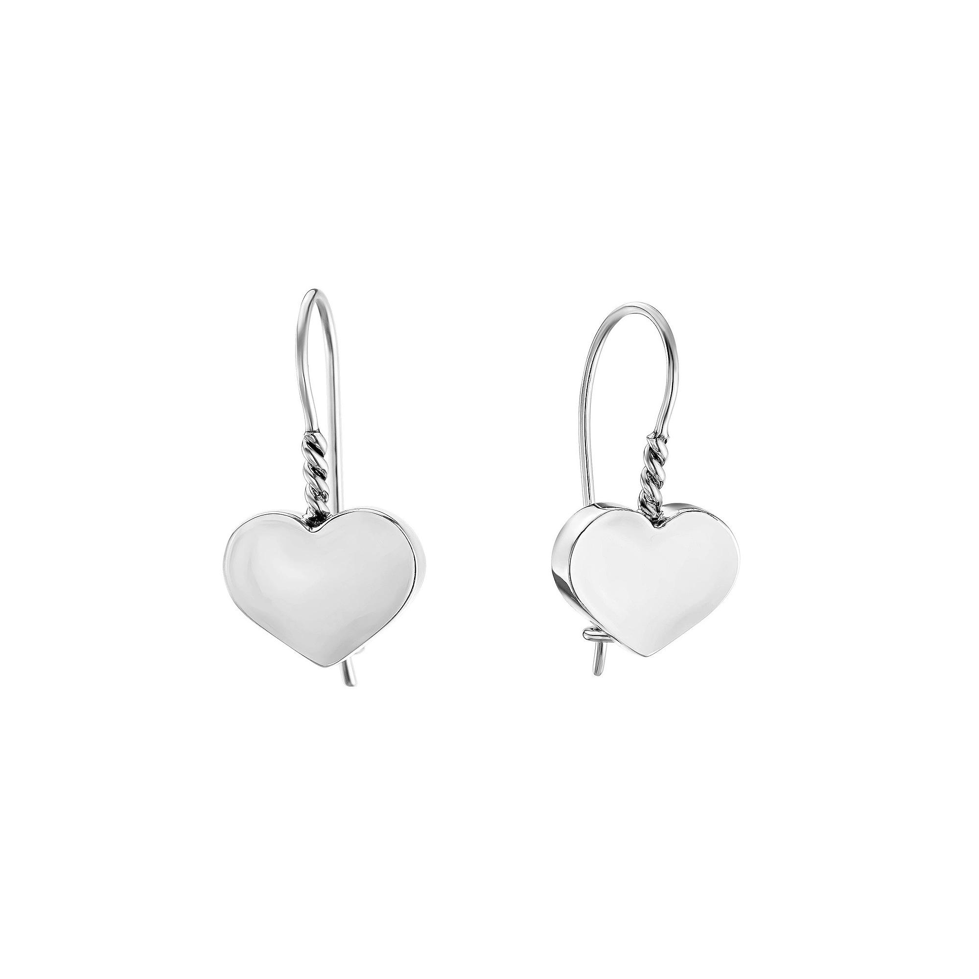 Athra NJ Inc Sterling Silver Wire Heart Drop Earrings, Women's Product Image