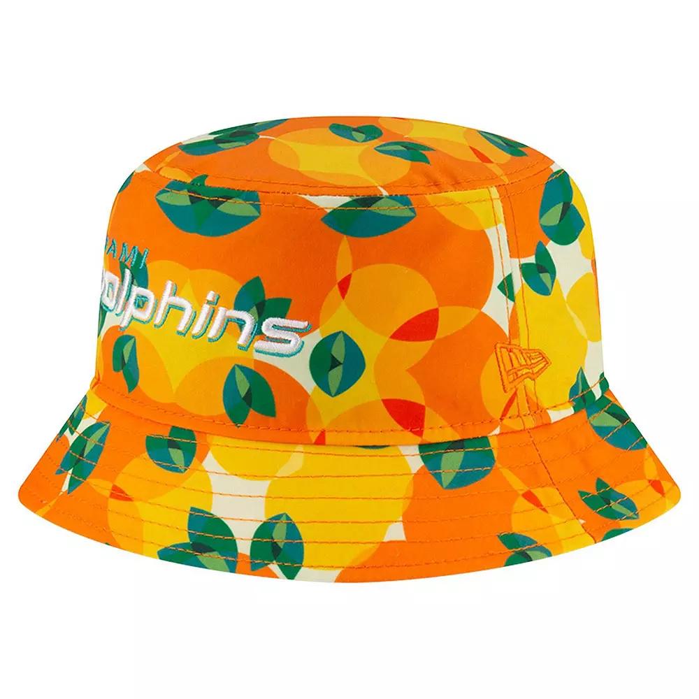 Men's New Era Orange Miami Dolphins Citrus Bucket Hat, Size: Small/Medium Product Image