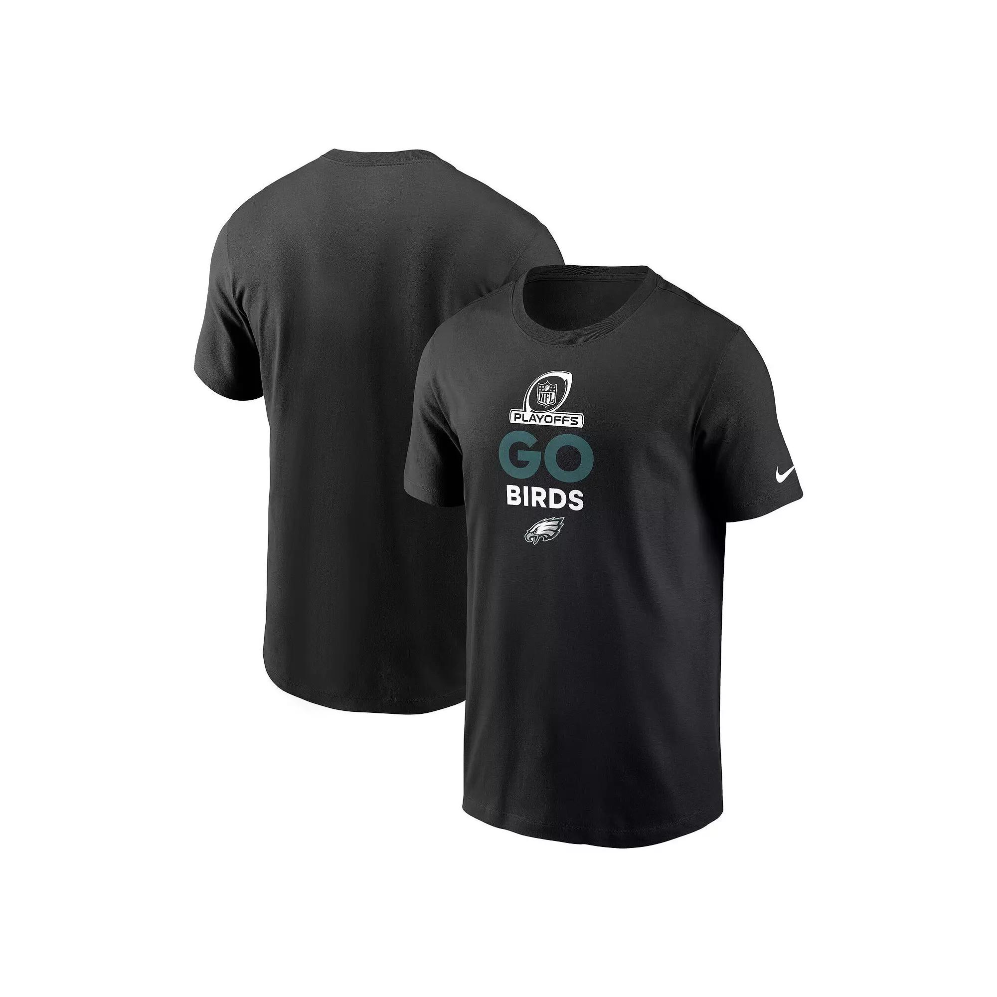 Men's Nike Black Philadelphia Eagles 2024 NFL Playoffs T-Shirt, Size: XL Product Image