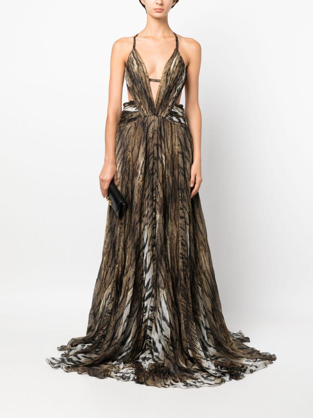 deep V-neck maxi dress Product Image