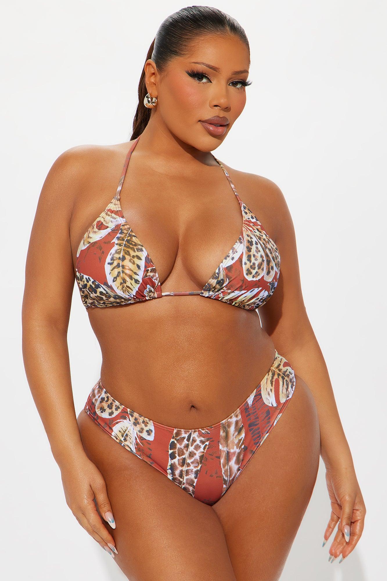 Annalise Tropical 4 Piece Bikini & Shorts Set - Rust/combo Product Image