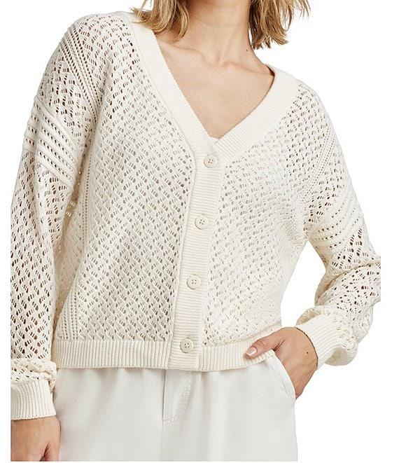 Splendid Brenda Knit V-Neck Long Sleeve Button Front Cardigan Product Image