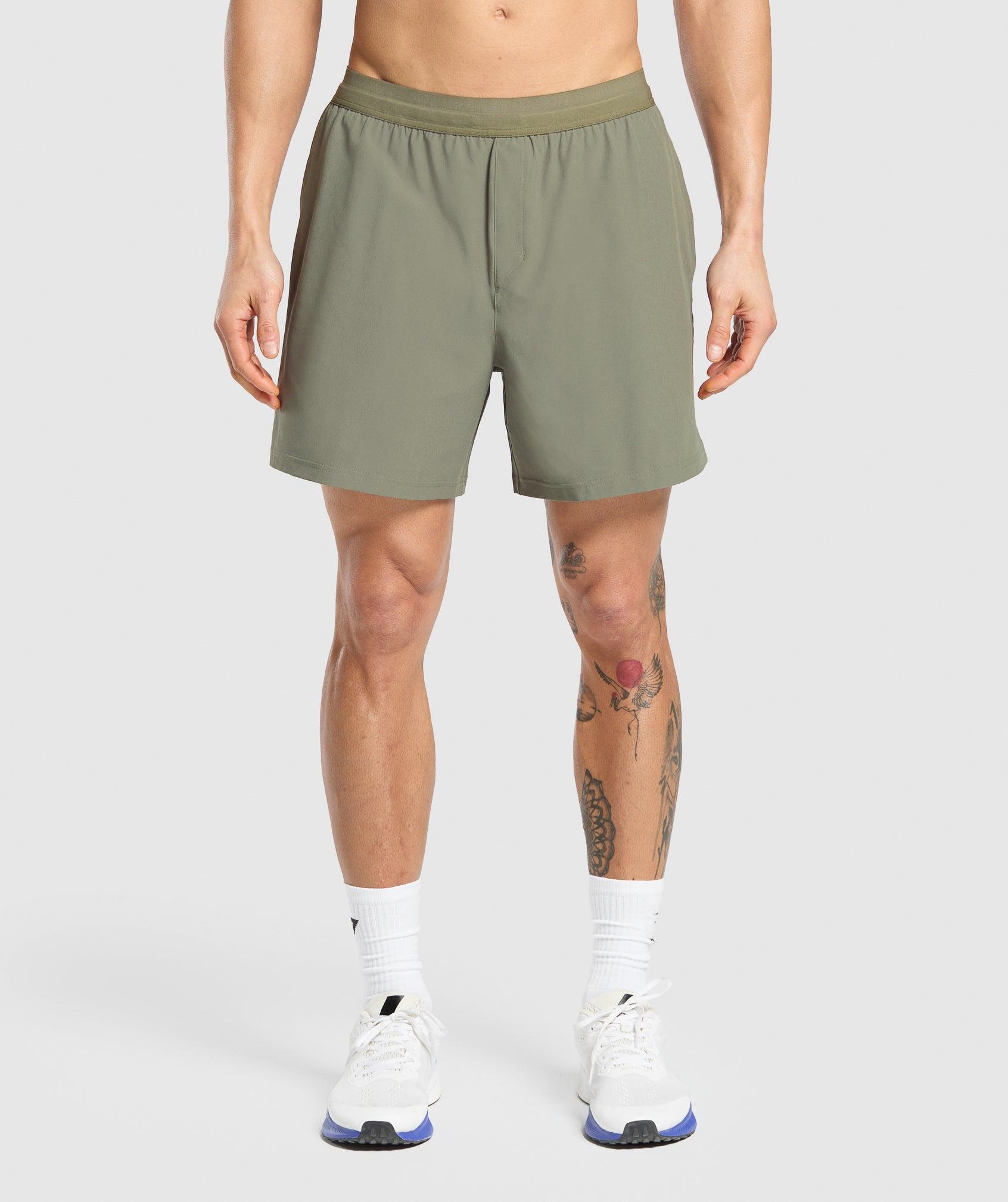 Gymshark Land to Water 6" Shorts - Base Green Male Product Image