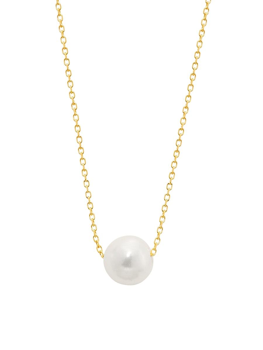 Womens 14K Yellow Gold & Pearl Pendant Necklace Product Image