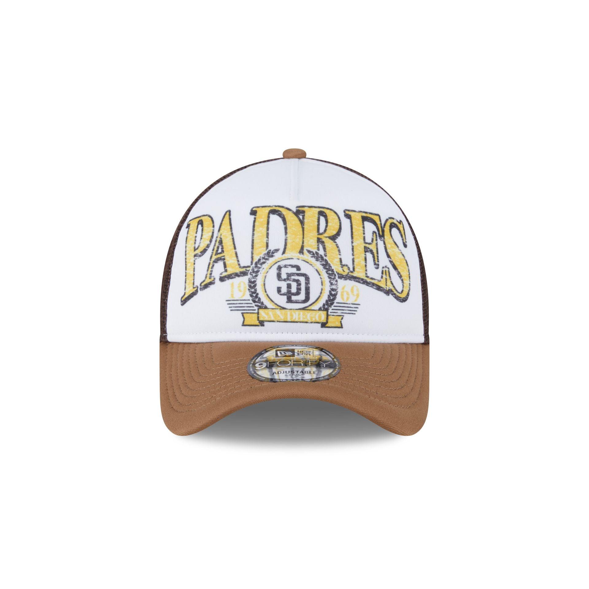Los Angeles Lakers Distressed 9FORTY A-Frame Trucker Hat Male Product Image