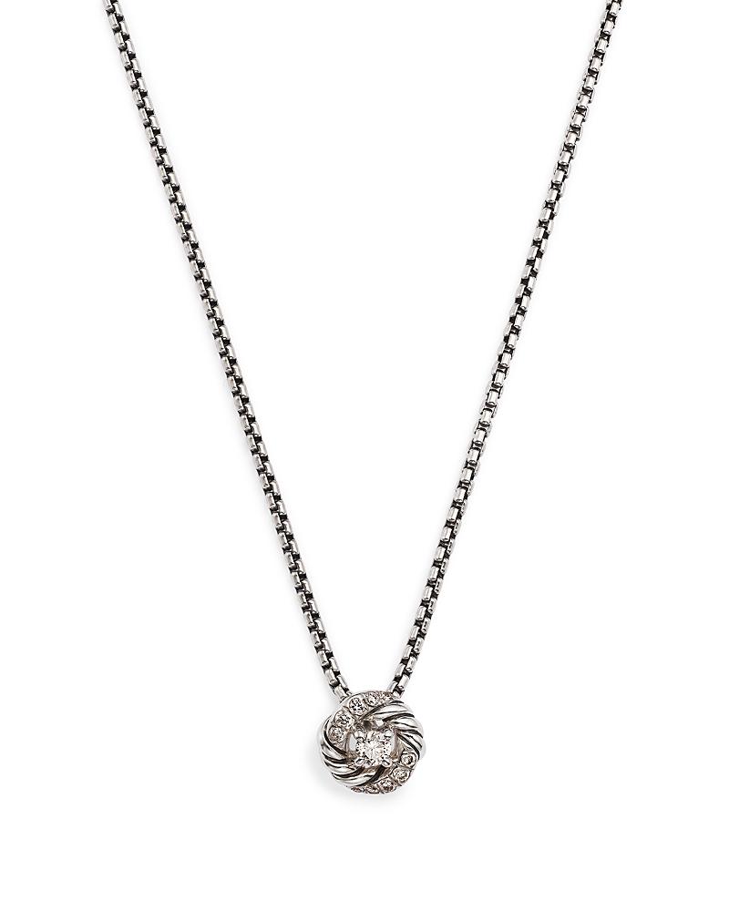 David Yurman Sterling Petite Infinity Pendant Necklace with Diamonds, 17 Product Image
