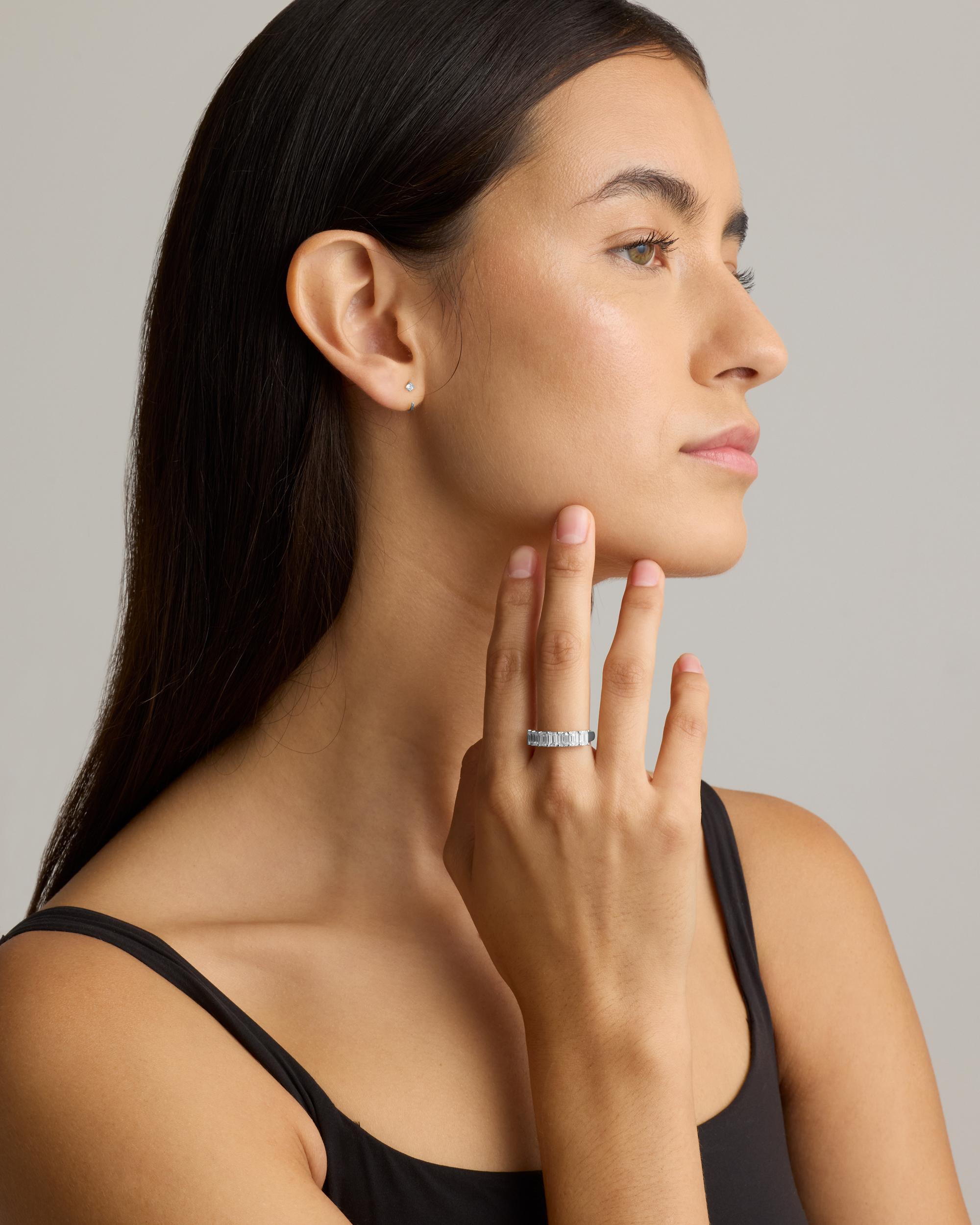 Quince | Women's Lab Grown Diamond Emerald Seven Stone Band Rings Product Image