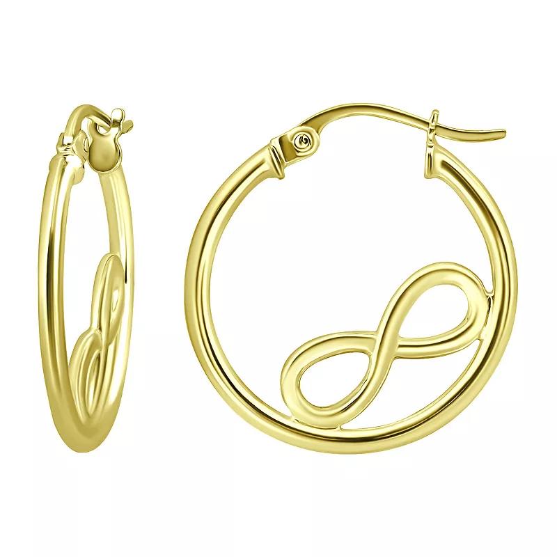 Aleure Precioso Sterling Silver Infinity Sign Center Hoop Earrings, Women's, Silver Tone Product Image