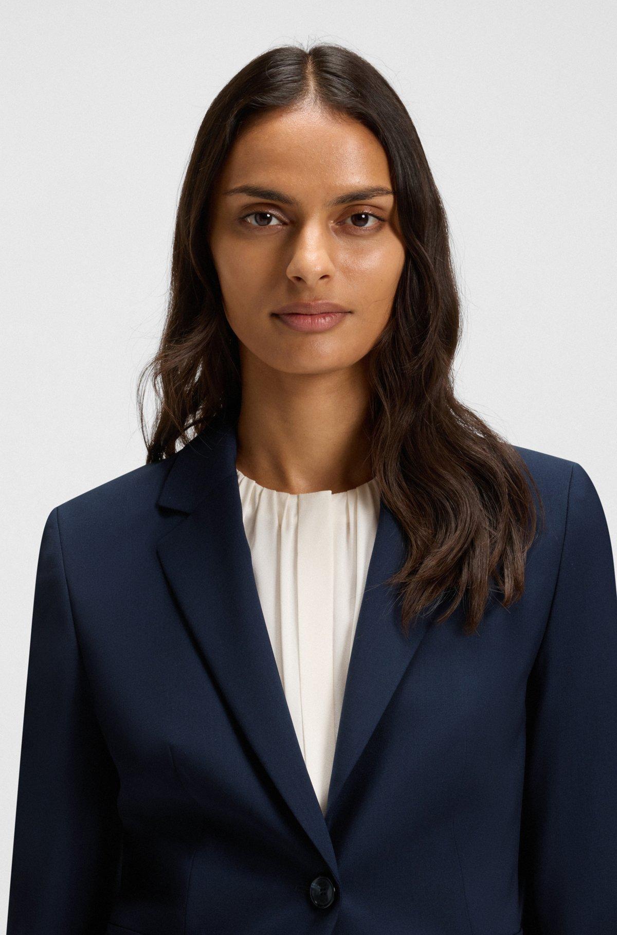Regular-fit blazer in Italian-made virgin wool Product Image