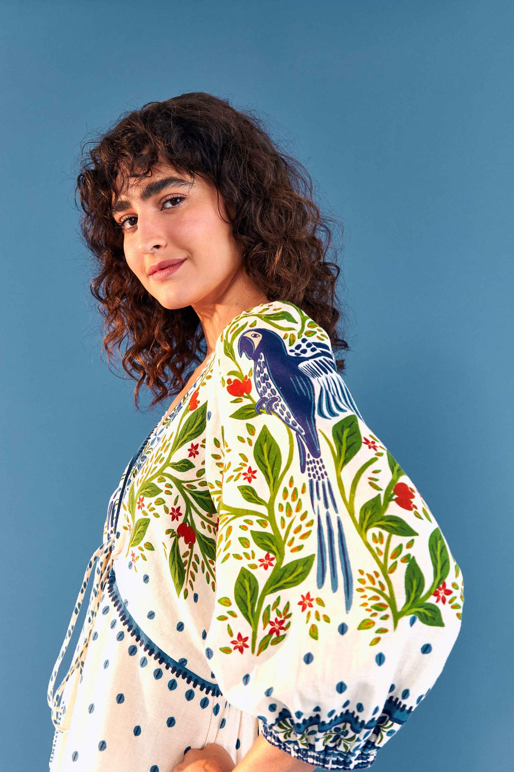 Off White Macaw Flight Maxi Dress Product Image