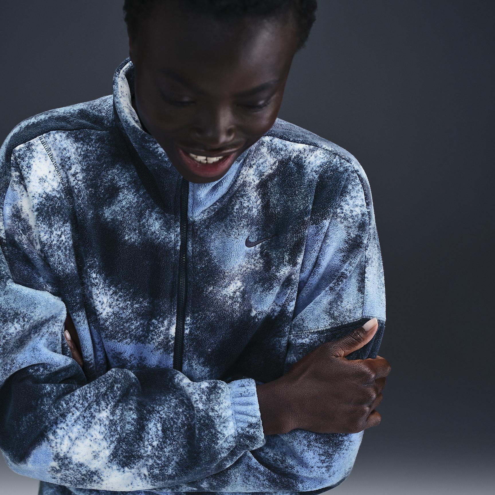 Nike Women's One Therma-FIT Oversized 1/2-Zip Fleece Printed Top Product Image