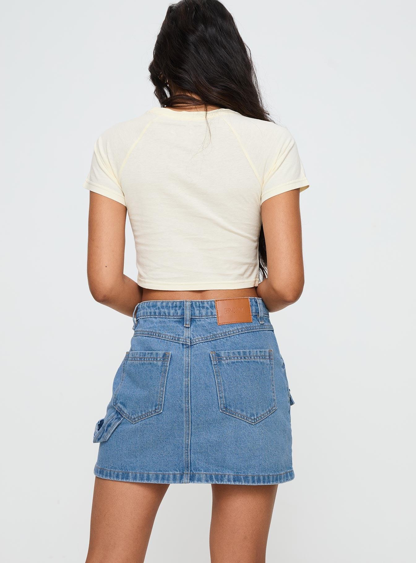 Chillders Denim Mini Skirt Mid Wash Tall Product Image
