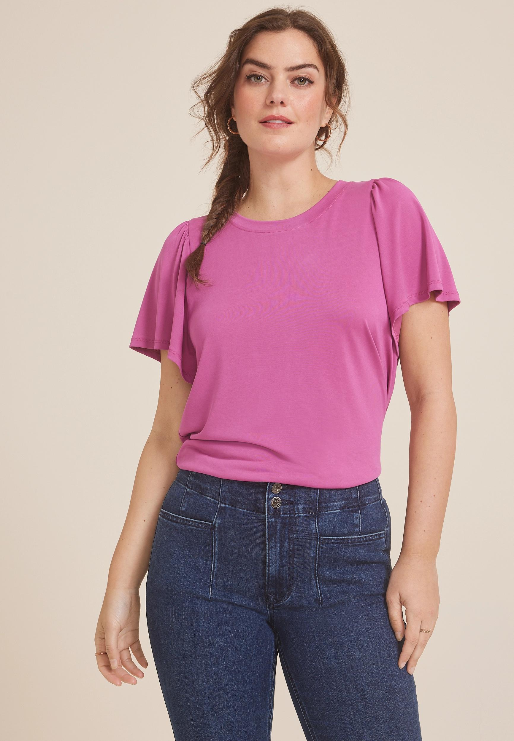 24/7 Charlotte Flutter Sleeve Tee Product Image