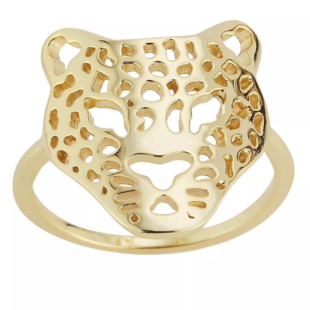Sunkissed Sterling Sterling Silver Leopard Ring, Women's, Size: 8, Gold Tone Product Image