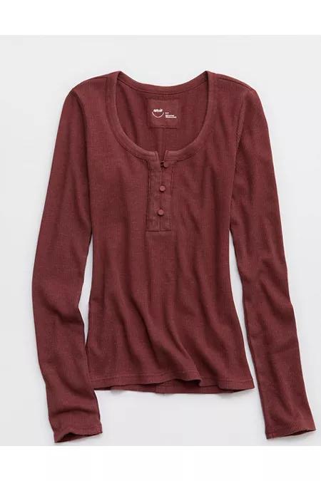 Aerie Essential Henley Layering T-Shirt Women's Product Image