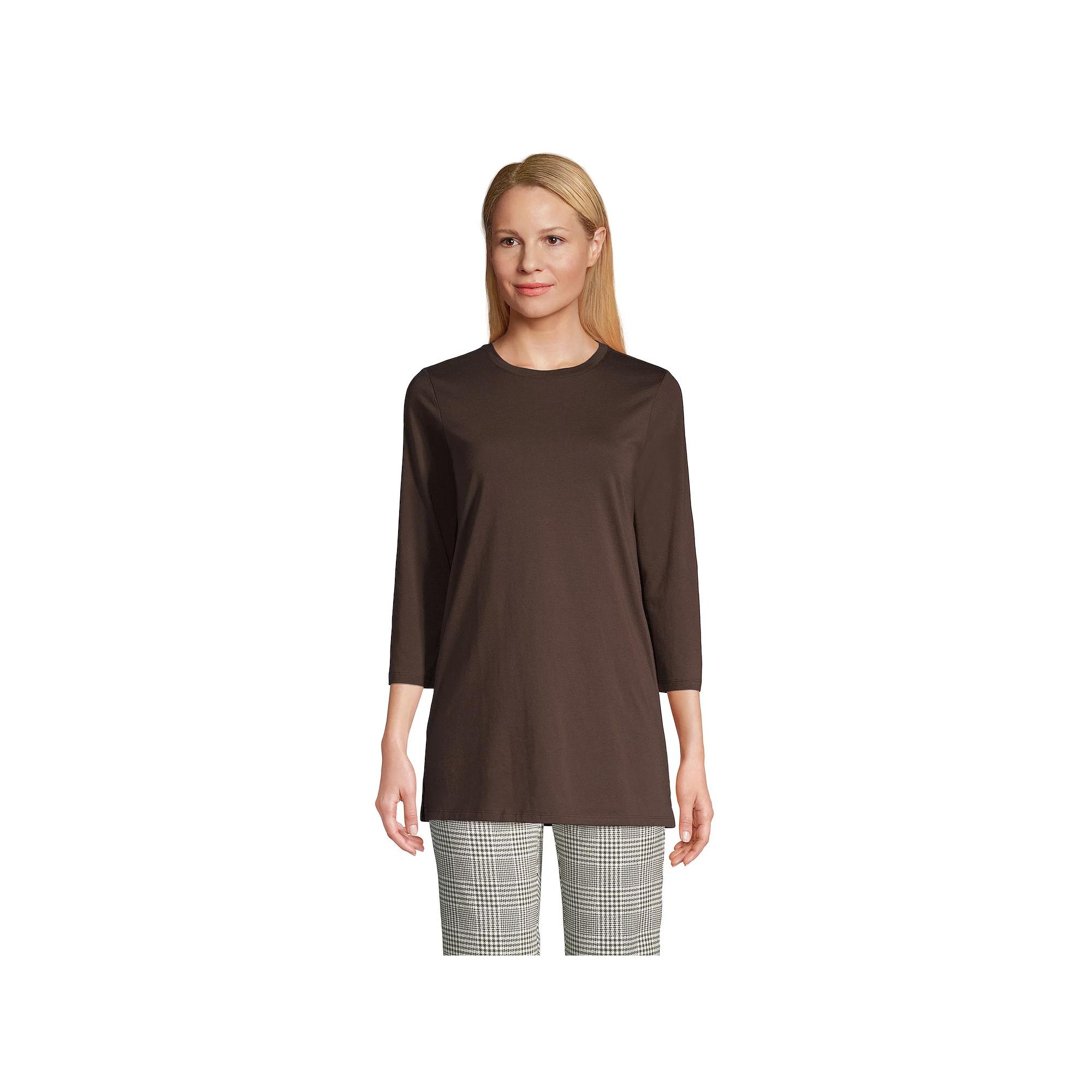 Women's Lands' End Supima Cotton Crewneck Tunic,  Product Image