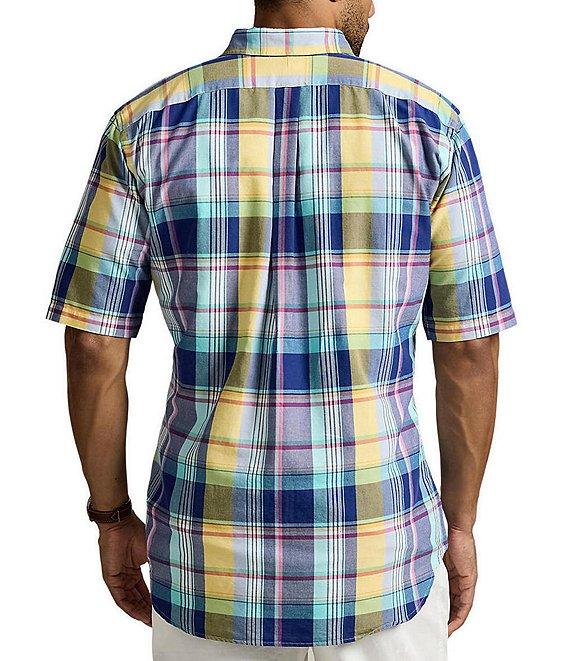 Polo Ralph Lauren Big & Tall Classic Fit Medium Plaid Oxford Short Sleeve Woven Shirt Product Image