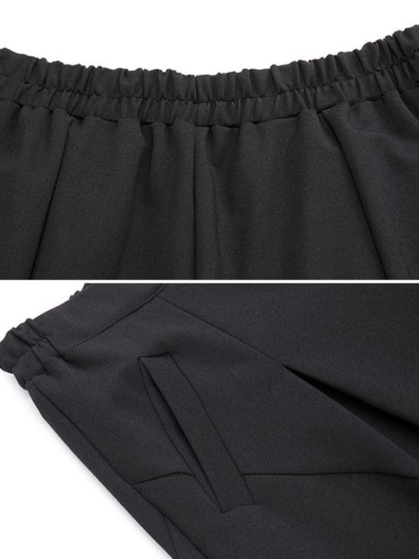 Simple Harem Pants Loose Elasticity Solid Color Casual Pants Bottoms Product Image