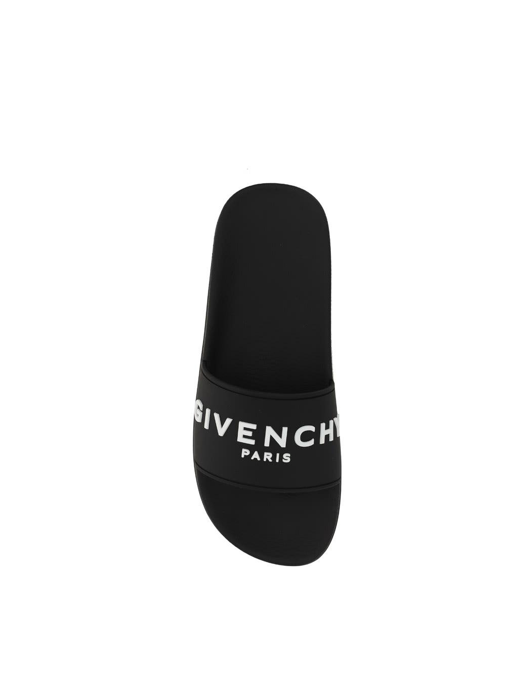Black Logo-Print Pool Slides Product Image
