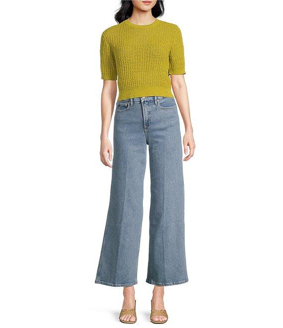 Lucy Paris Lou Knit Scoop Neck Short Sleeve Fitted Top Product Image