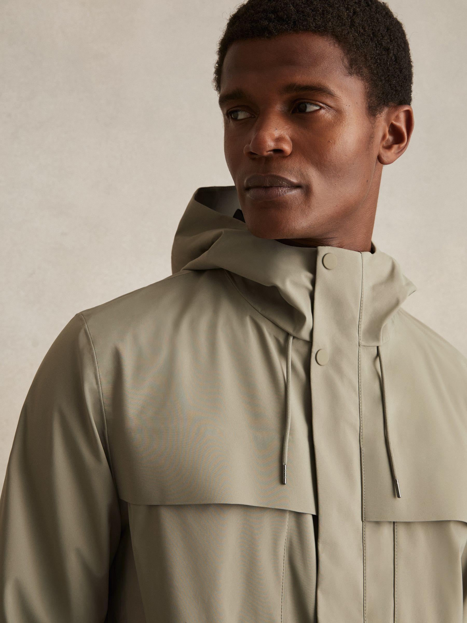 Rains Hardshell Cargo Jacket in Drift Green Product Image