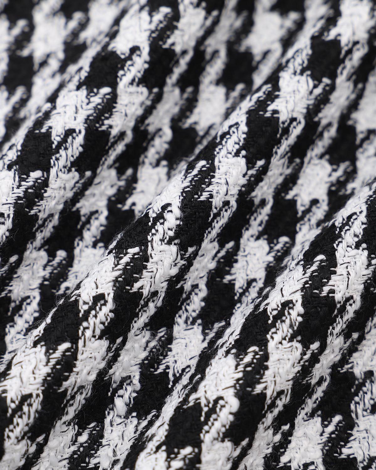 Black Single-Breasted Pocket Tweed Jacket Product Image