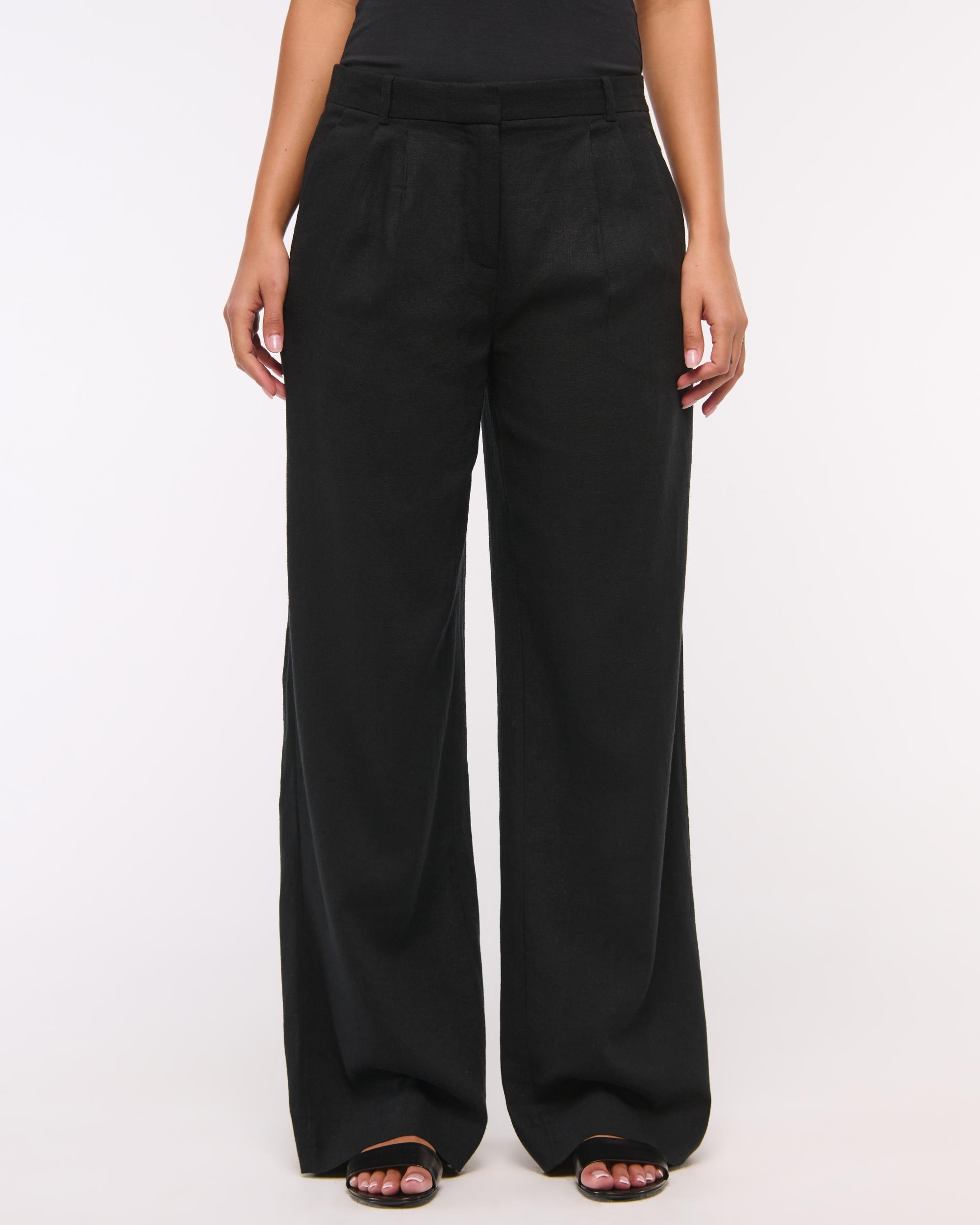 A&F Sloane Low Rise Tailored Linen-Blend Pant Product Image