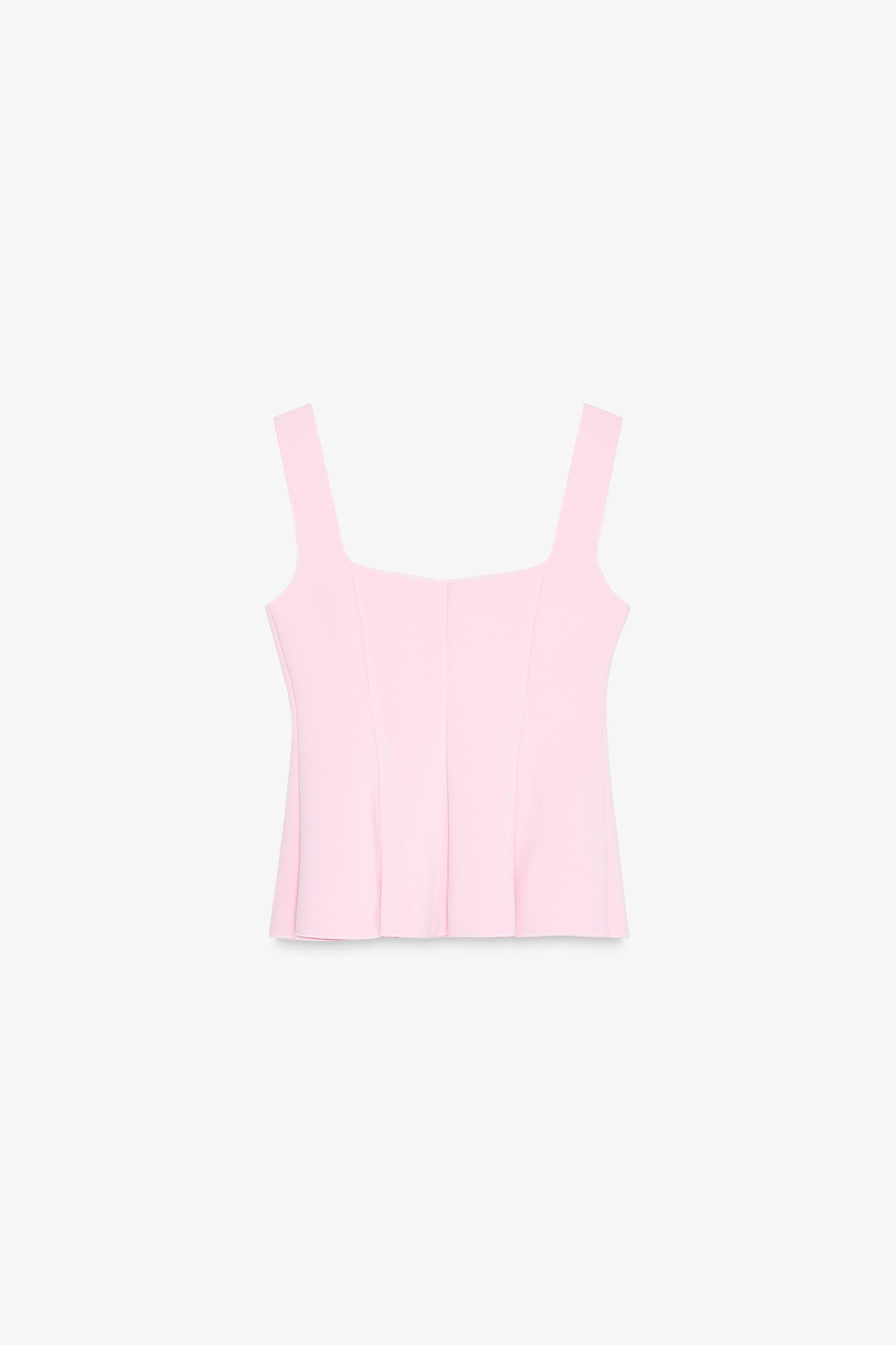 STRETCH PEPLUM VEST TOP Product Image