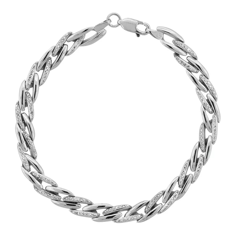 10k White Gold Diamond Bracelet, Women's, Size: 7.25", 10k Gold Product Image