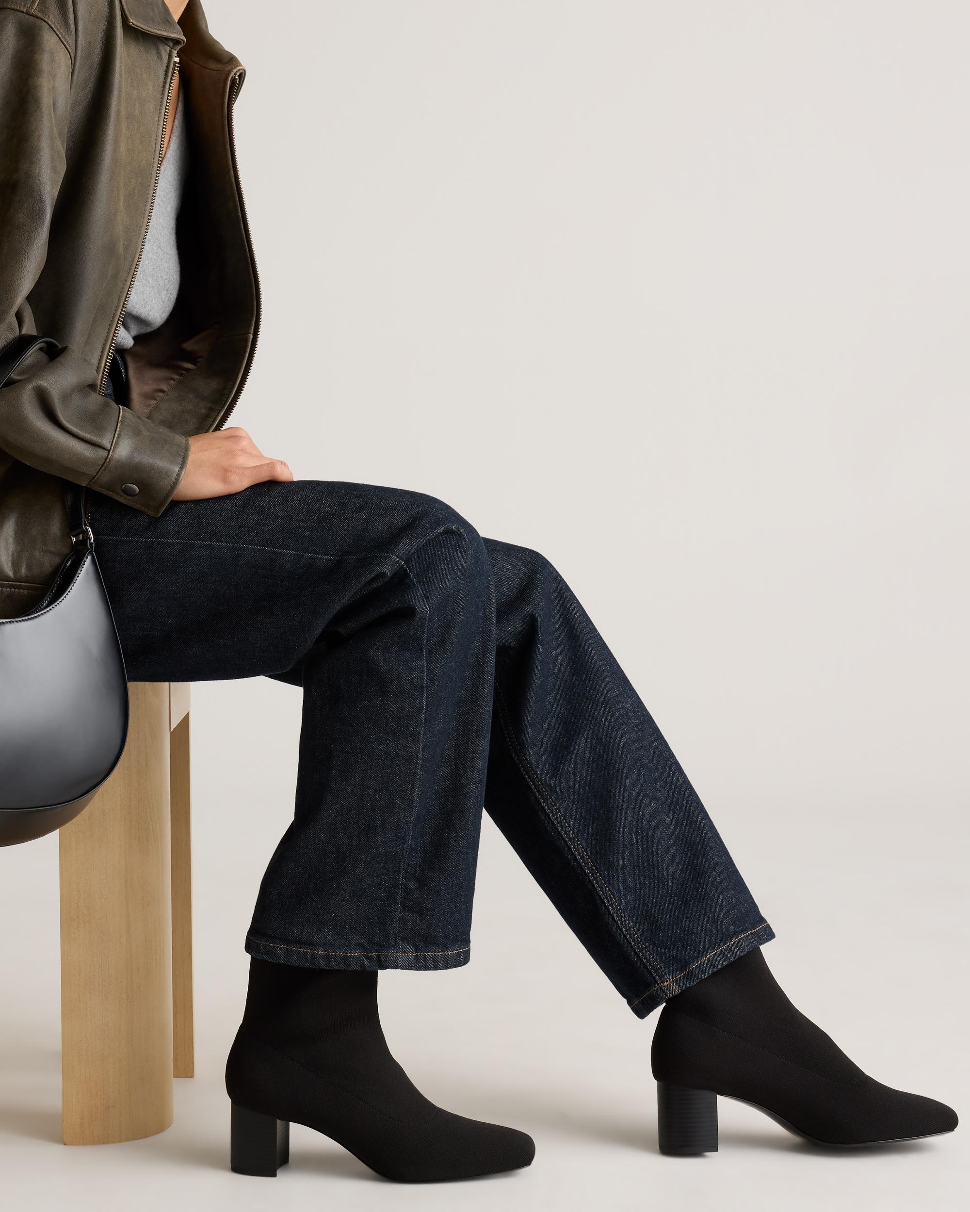 Quince | Women's Eco Knit Heeled Bootie Eco-Knit Product Image