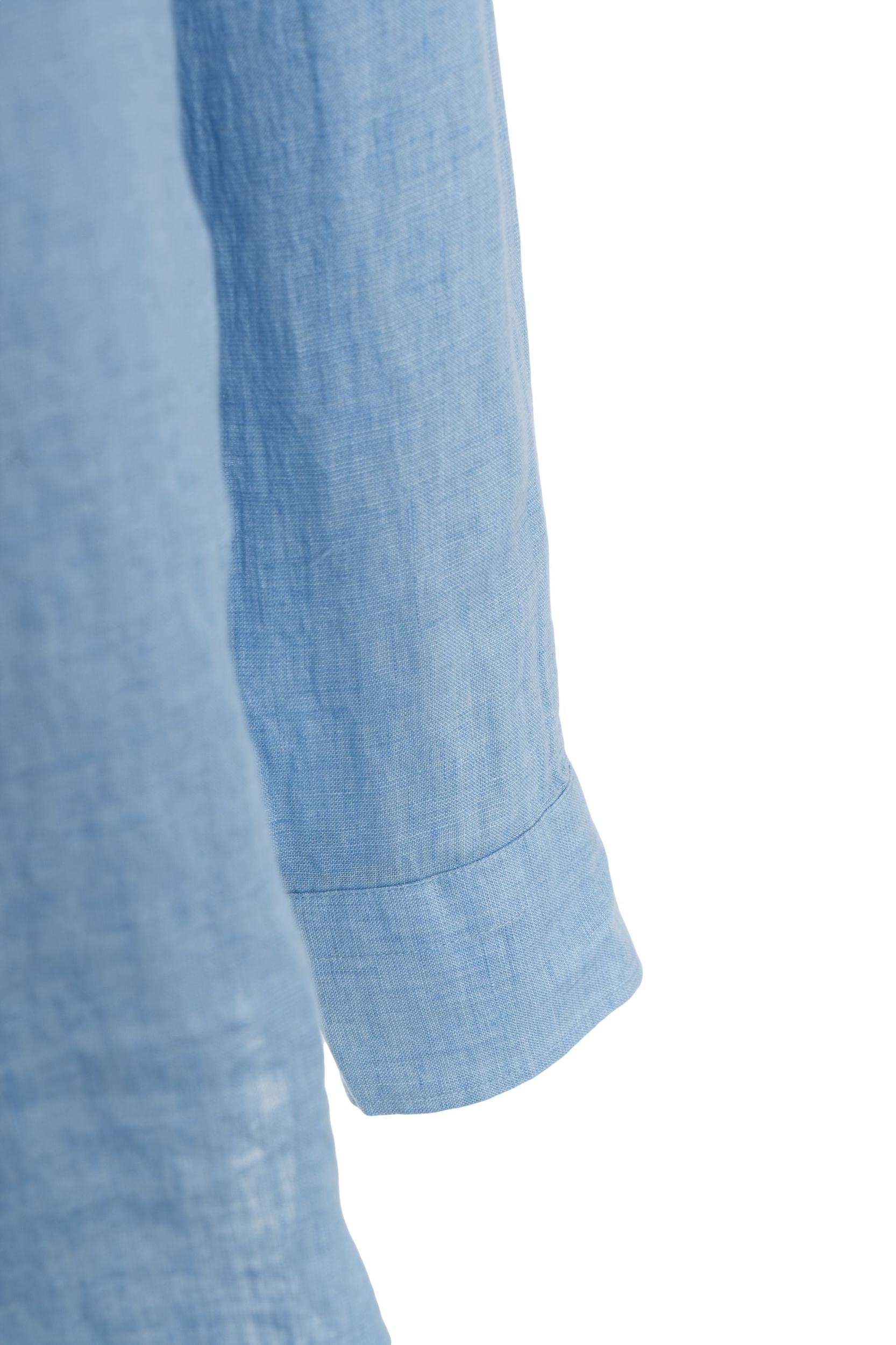 Linen shirt with mandarin collar Product Image