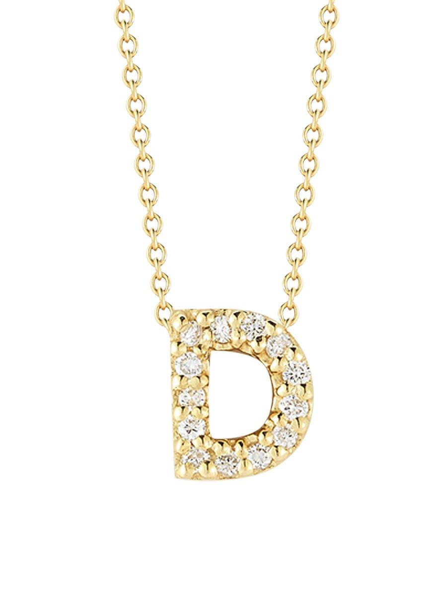 Womens Tiny Treasures Diamond & 18K Yellow Gold Initial Necklace Product Image