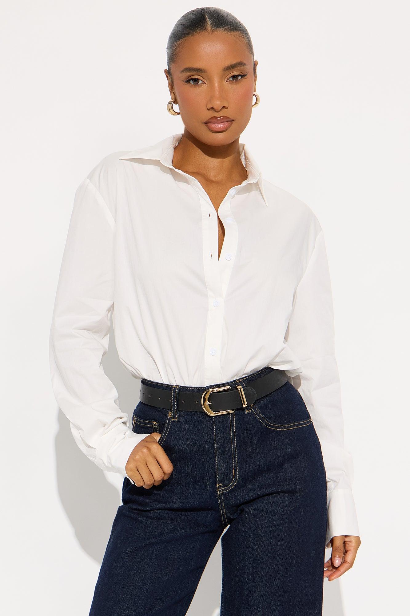Most Loved Poplin Bodysuit - White Female Product Image