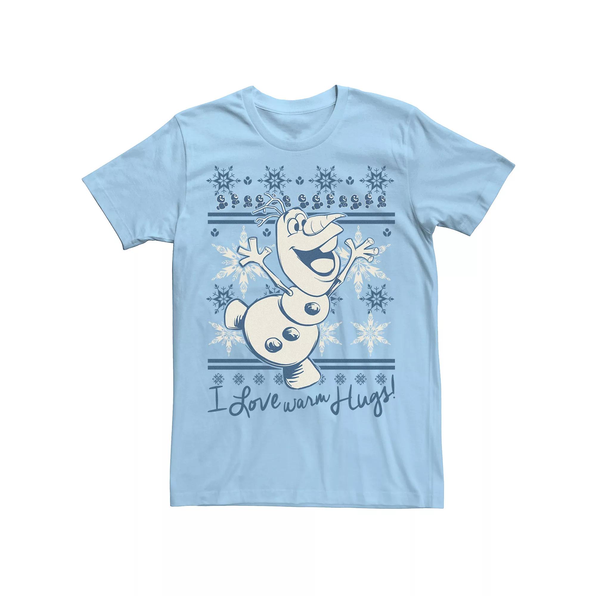 Disney's Frozen Olaf Men's I Love Warm Hugs Pattern Tee,  Product Image