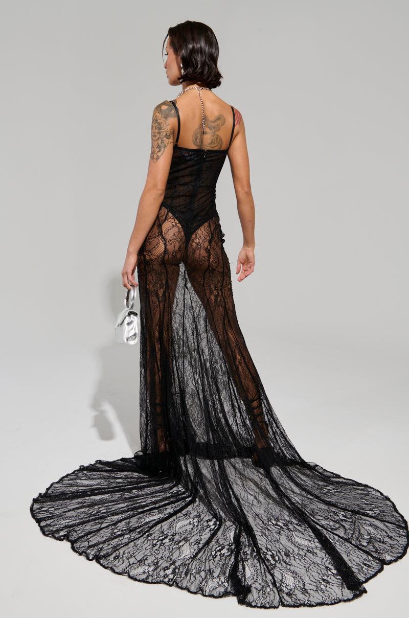 TROUBLES HERE LACE MAXI DRESS Product Image