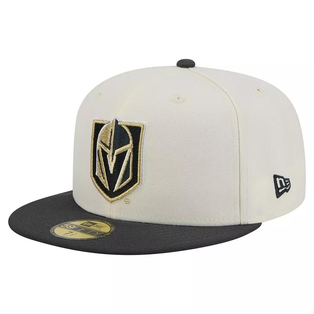 Men's New Era  White Vegas Golden Knights Chrome Two-Toned 59FIFTY Fitted Hat, Size: 6 7/8, Lvk Beige Product Image