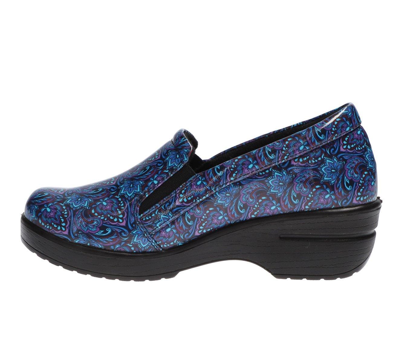 Women's Easy Works by Easy Street Leeza Navy Paisley Slip-Resistant Clogs Product Image