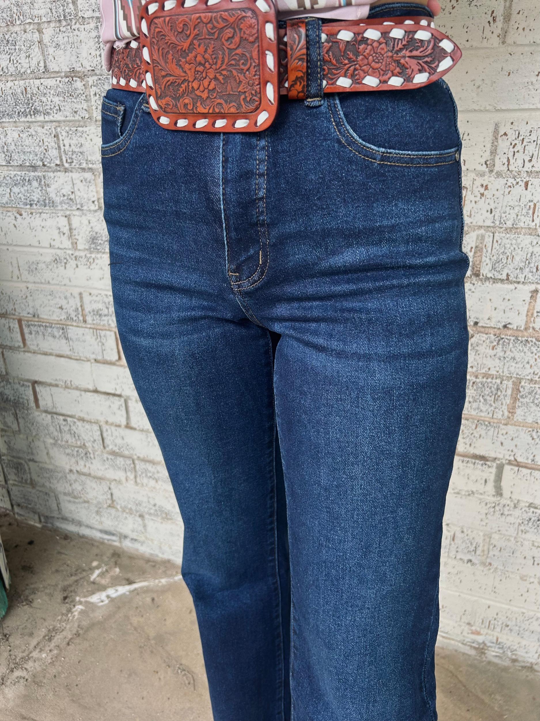 L&B Dark Wash High Rise Slim Trouser Jeans Product Image