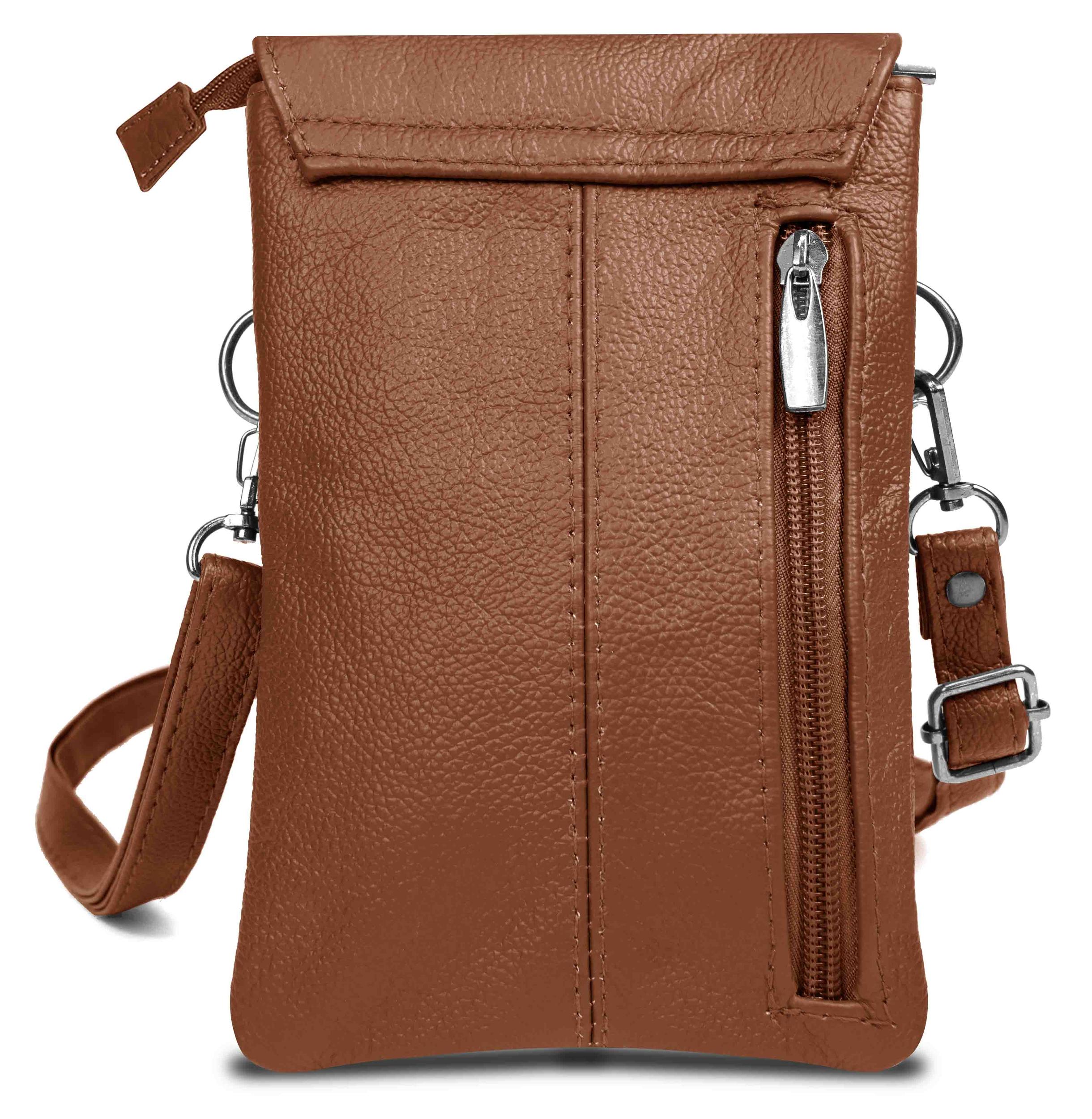 Genuine Leather Cell-Phone Crossbody Wallet Purse Product Image