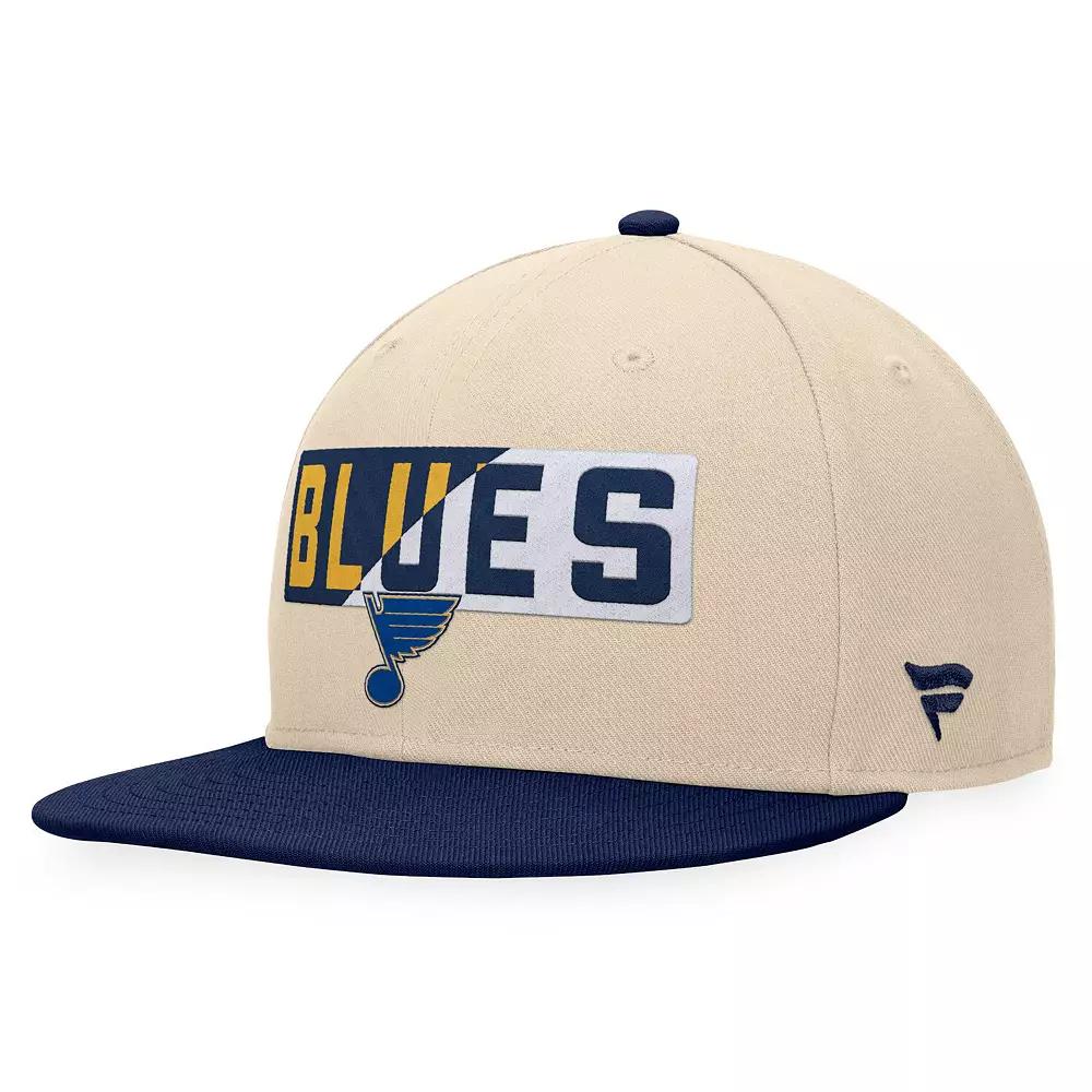 Men's Fanatics Branded Cream/Navy St. Louis Blues Goalaso Snapback Hat, Beige Product Image